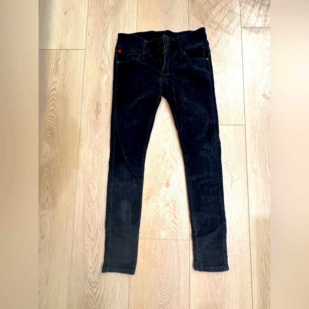 Black Corduroy Love LA Vintage Tapered Skinny Jeans Size 5